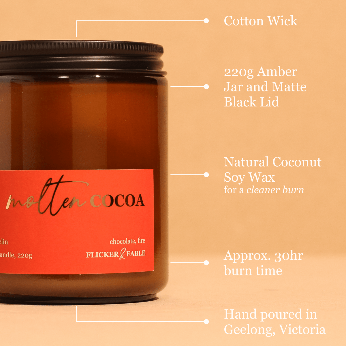 Molten Cocoa — chocolate, fire - Flicker & Fable