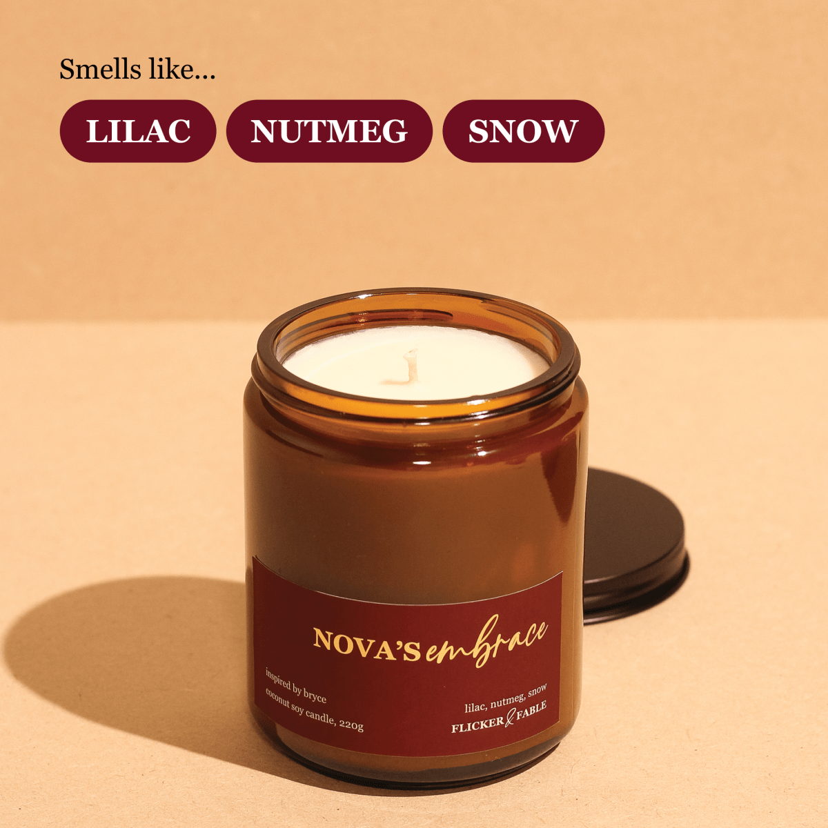 Nova's Embrace — lilac, nutmeg, snow - Flicker & Fable