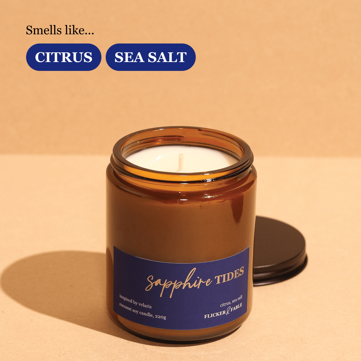 Sapphire Tides – citrus, salt - Flicker & Fable
