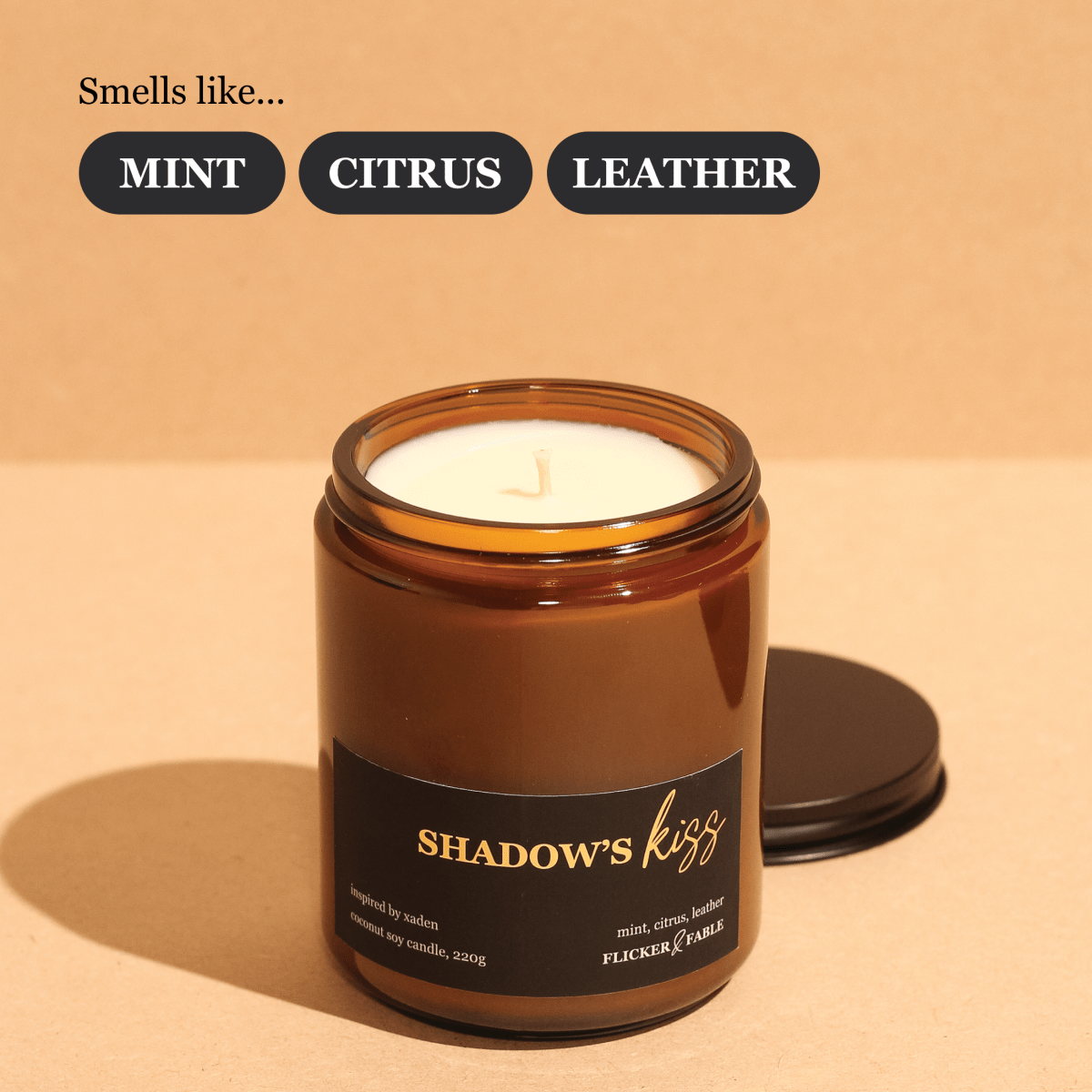 Shadow's Kiss – mint, citrus, leather - Flicker & Fable